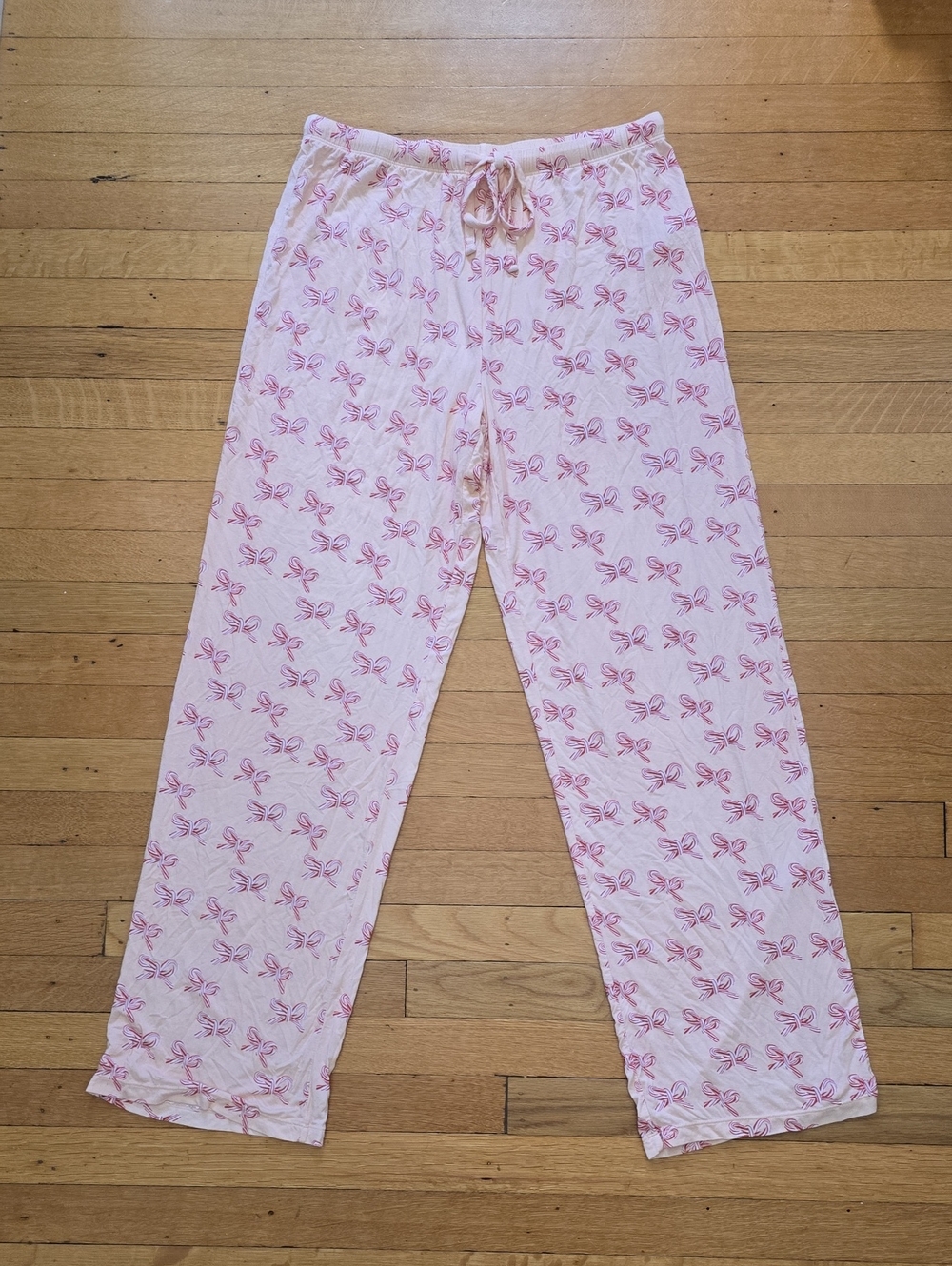 NWOT, Altar'd State Bow Print Pajama Lounge Pants, Ballet Slippers Pink, W's M